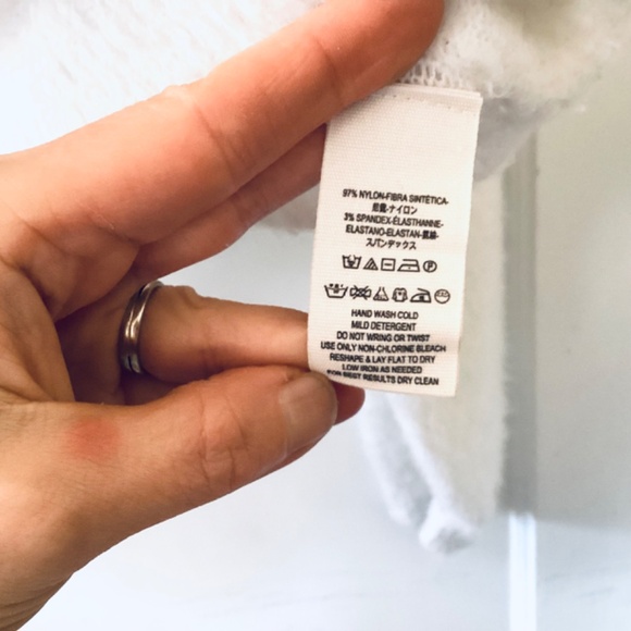 Free People Sweater Womens Size XS Cream Fuzzy Deep V-Neck Boho Casual Stretch - Picture 6 of 12